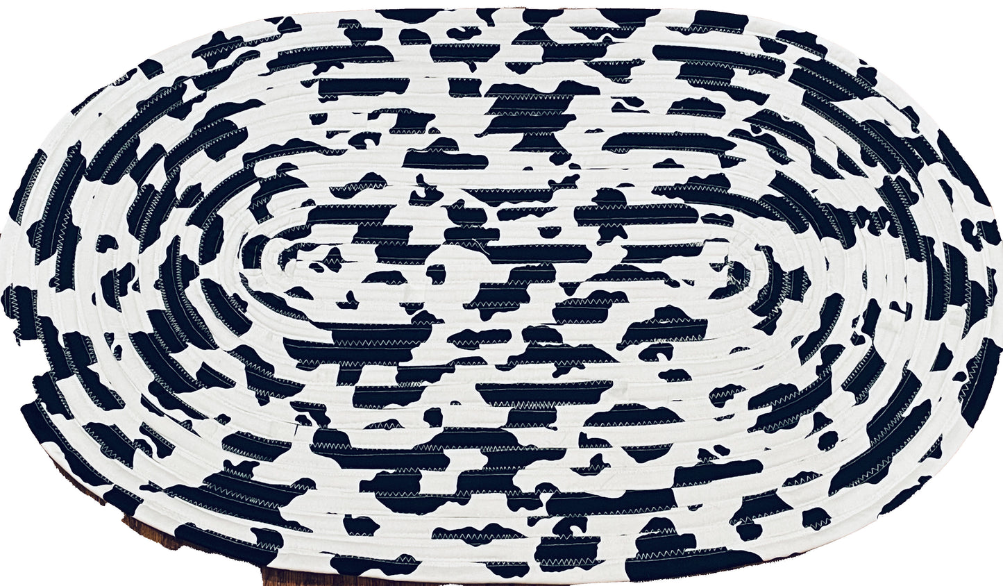 Cow print Jellyroll Rug, Cotton, 20X32 inches