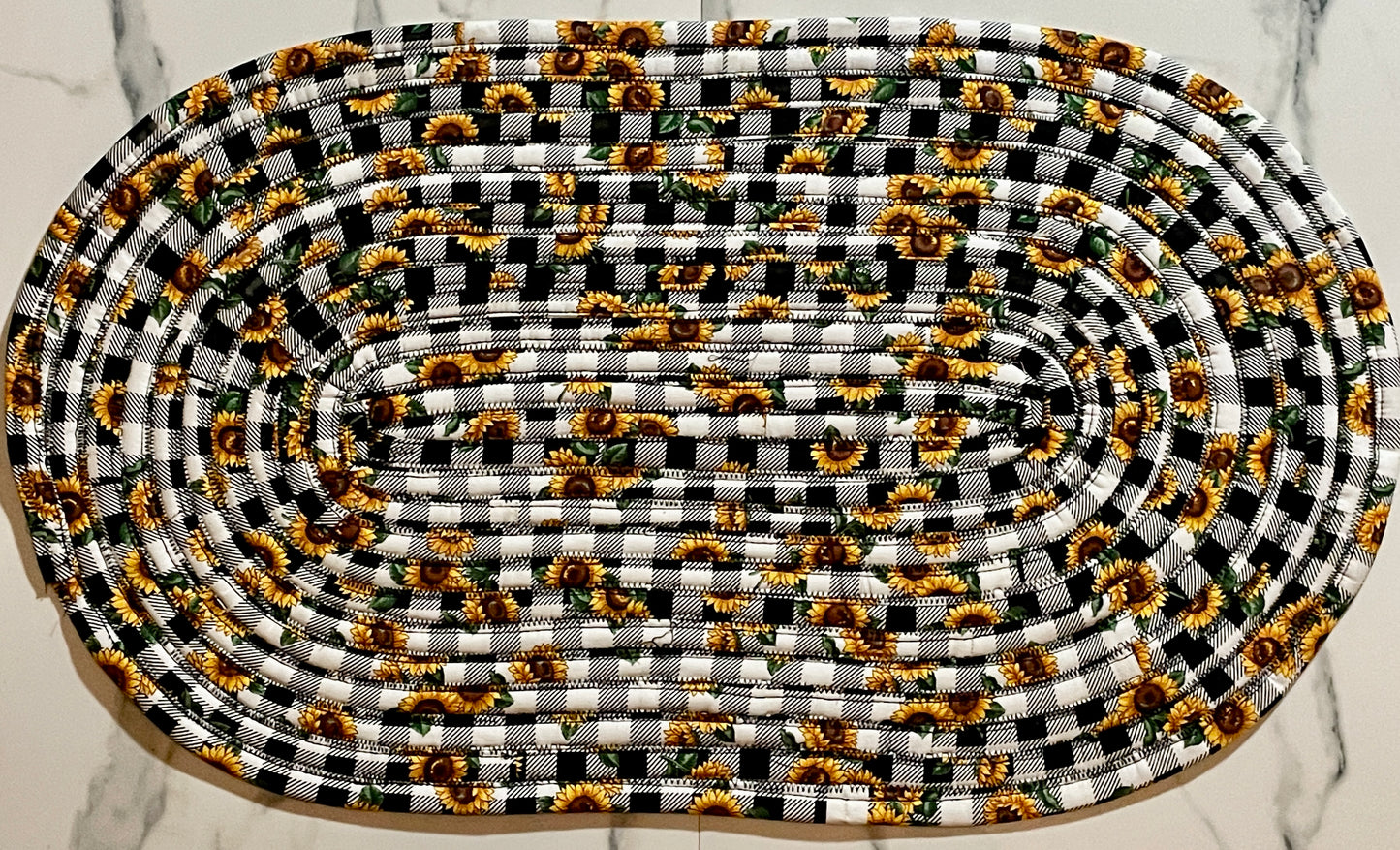 Sunflower checks Jellyroll Rug 20X32 inches
