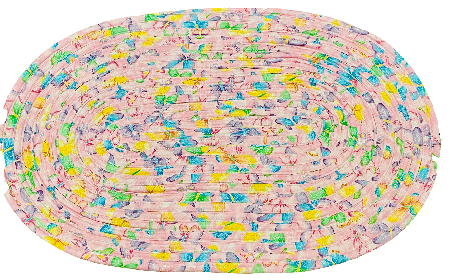 Pink with Butterflies Jellyroll Rug 20X32 inches