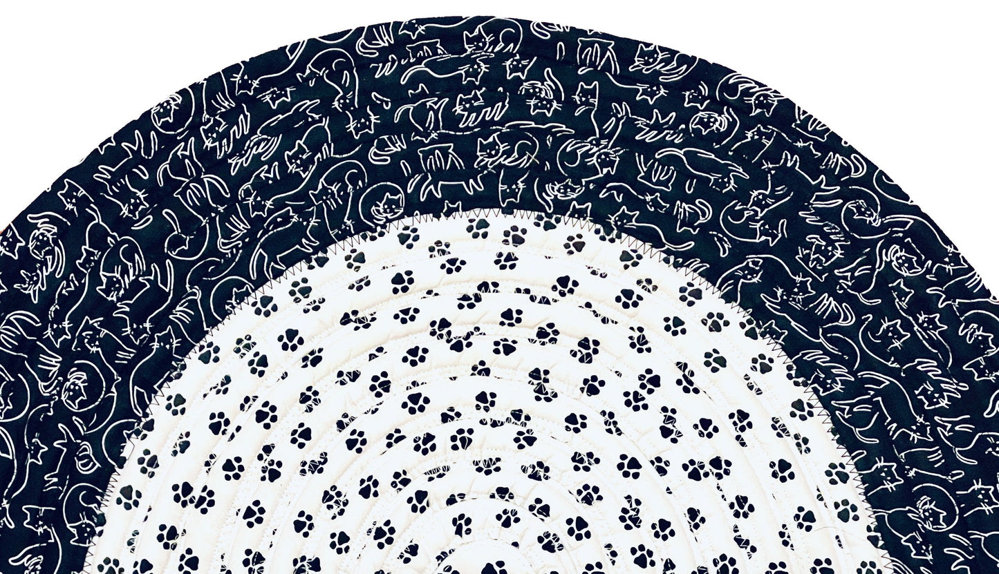 Paws and cats jellyroll rug, keepsake cotton, 22X34 inches, Addies Designs, handcrafted