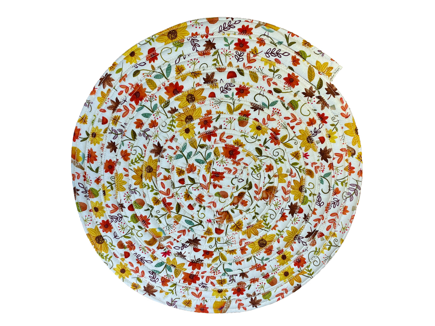 Handcrafted Placemats, Fall theme, 100% Keepsake Cotton, 14" diameter by Addies Designs