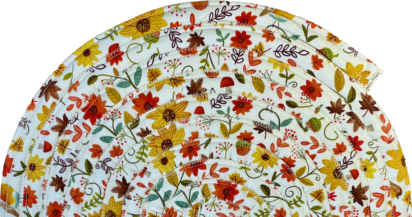 Handcrafted Placemats, Fall theme, 100% Keepsake Cotton, 14" diameter by Addies Designs