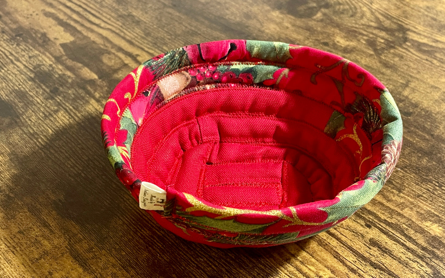 Holiday Traditions Soup Bowl Cozy, 100% Cotton handcrafted fabrics strips bowl by Addies Designs