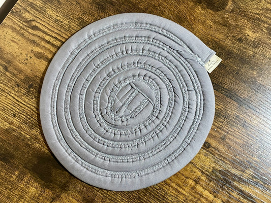 Gray Fabric Strip Trivet 100% Cotton by Addies Designs