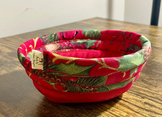 Holiday Traditions Soup Bowl Cozy, 100% Cotton handcrafted fabrics strips bowl by Addies Designs