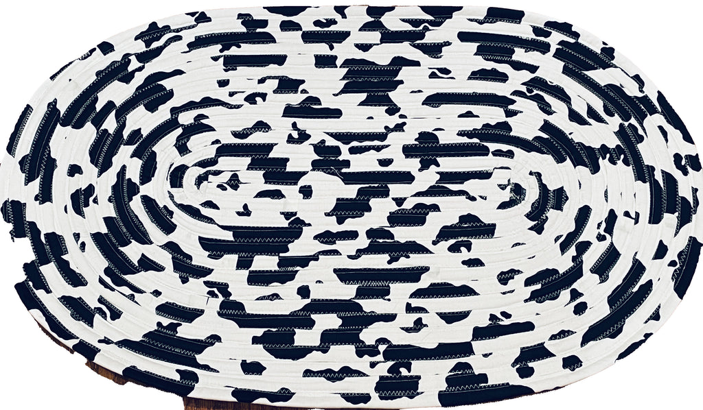 Cow print Jellyroll Rug, Cotton, 20X32 inches