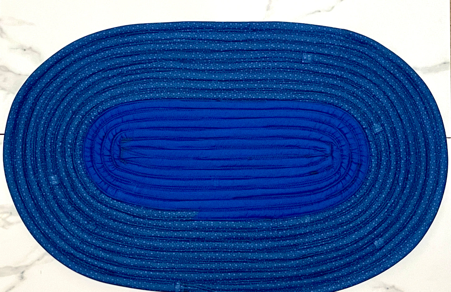 Navy Blue water drops print Jellyroll Rug 20X32 inches