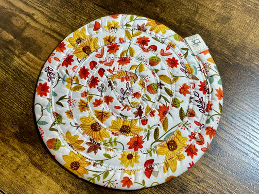 Fall print, 100% Cotton handcrafted fabric strip Trivet by Addies Designs