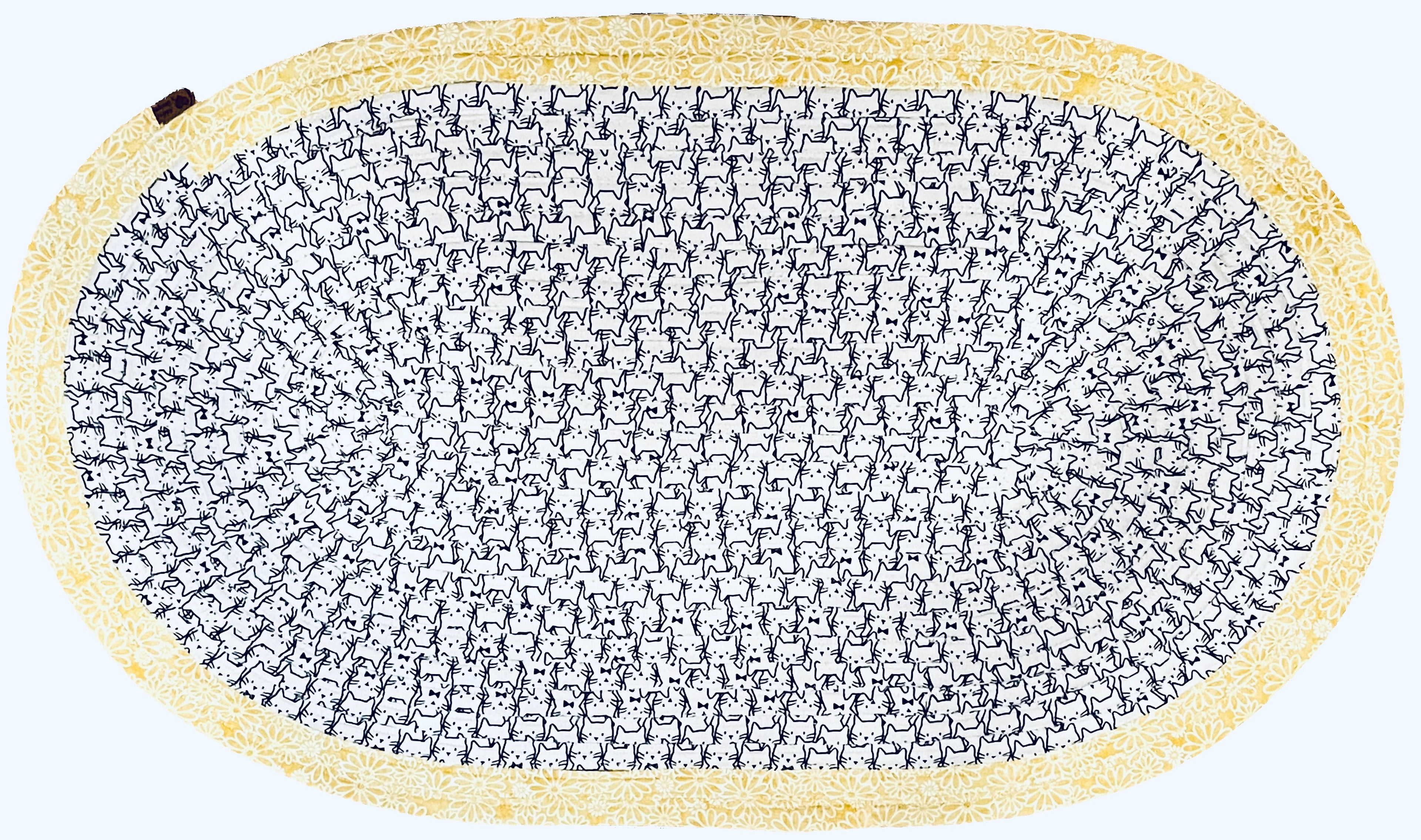 Cats with Yellow border, 20X32 inches, Keepsake Cotton jellyroll rug