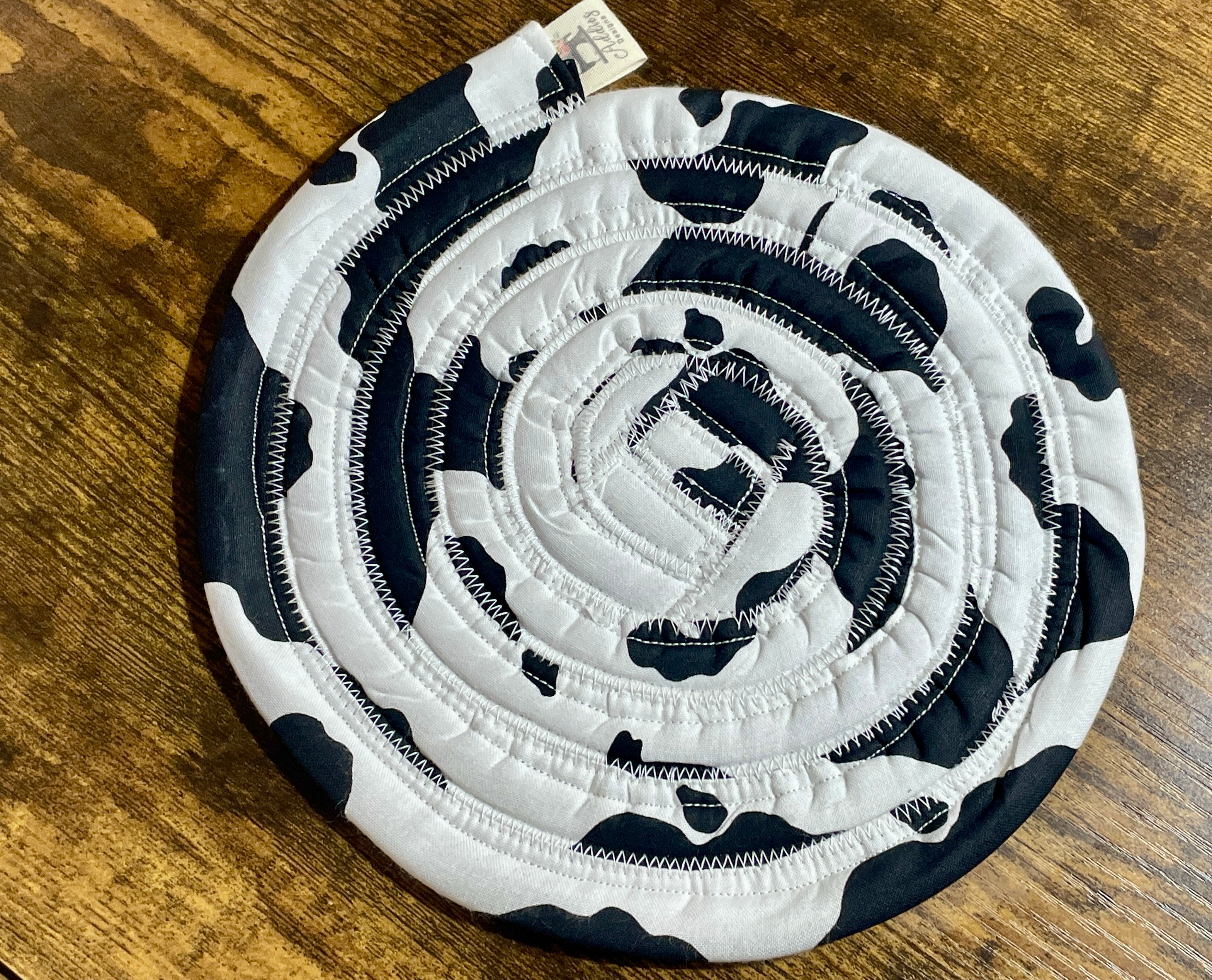 Cow print Trivet, 100% Cotton by Addies Designs