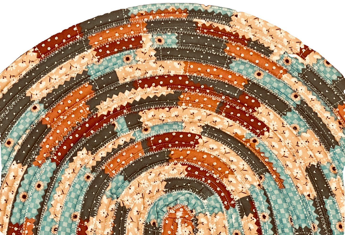 Fall multi color jellyroll rug 20X32 inches Cotton