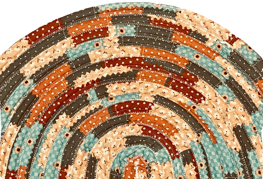 Fall multi color jellyroll rug 20X32 inches Cotton