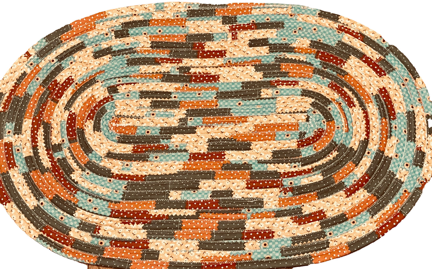 Fall multi color jellyroll rug 20X32 inches Cotton