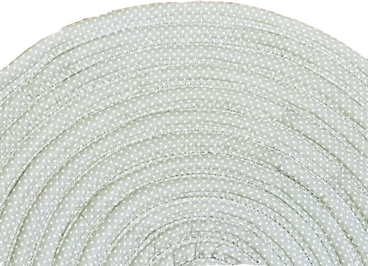 Sage white polka dot jellyroll rug 20X32 inches