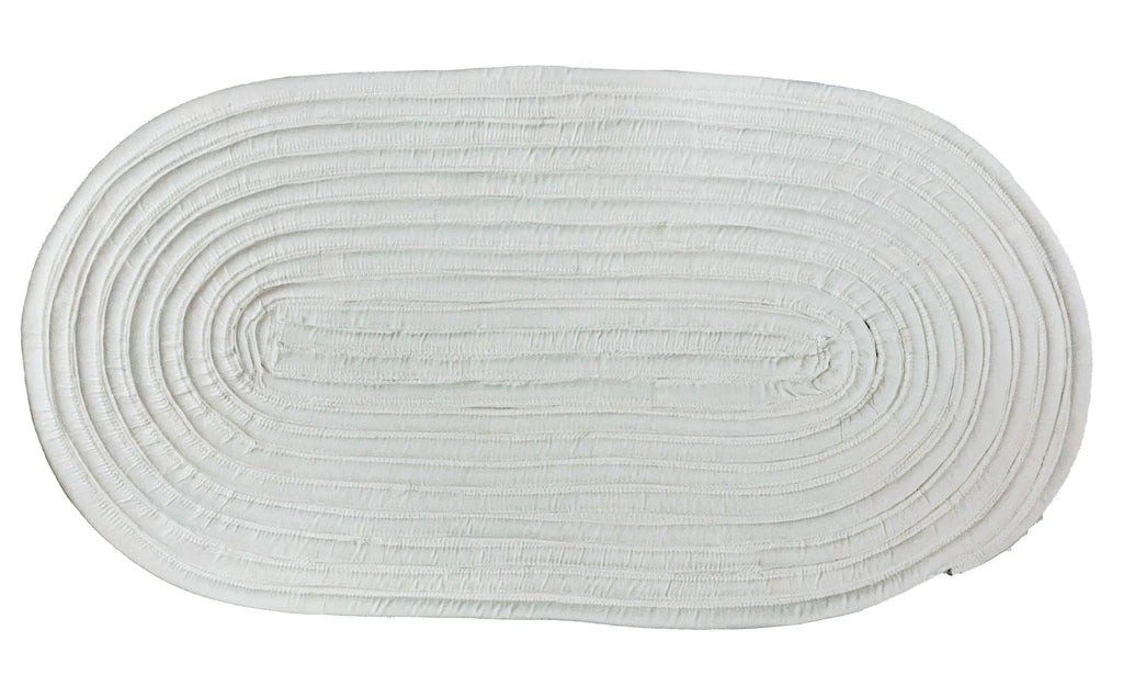 Cotton White as snow Jellyroll Rug 20X32 inches