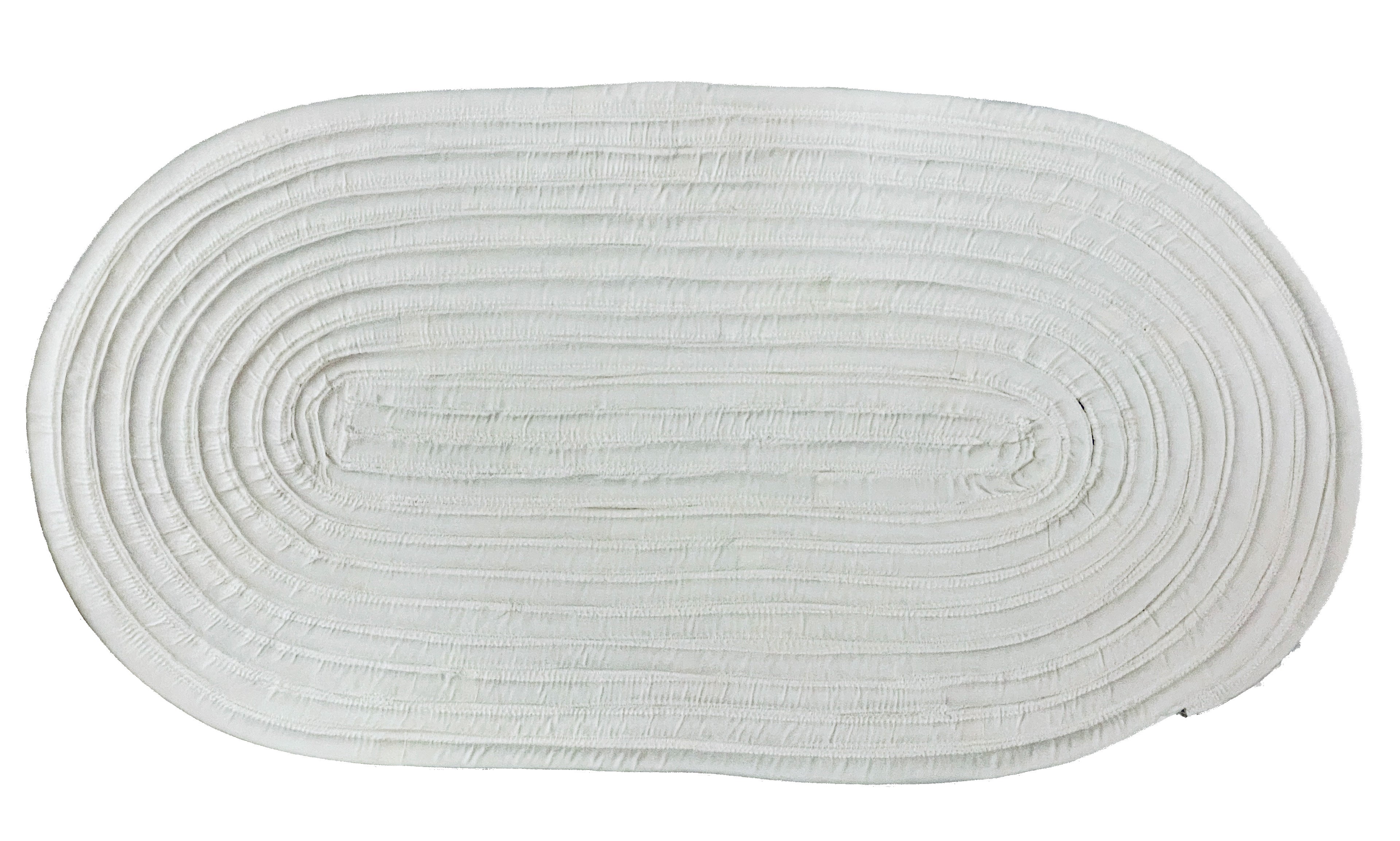 Cotton White as snow Jellyroll Rug 20X32 inches