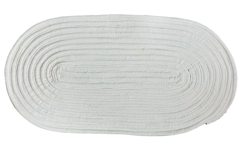 Cotton White as snow Jellyroll Rug 20X32 inches