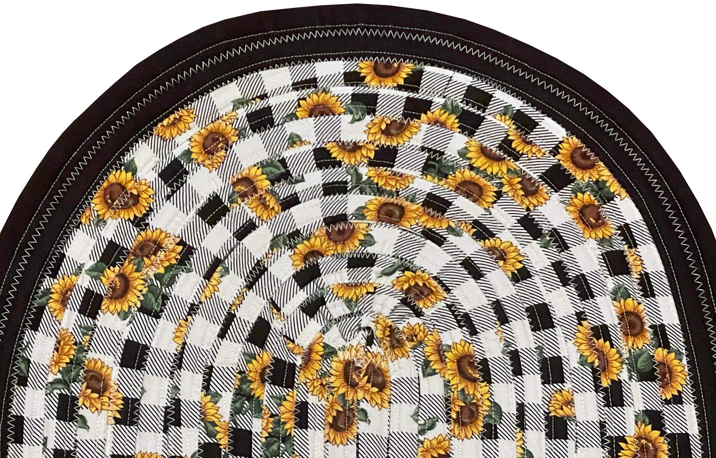 Suflowers Black border, Jelly Roll rug 20X32 inches, Keepsake Cotton